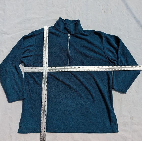 Vintage Great Lakes Country Teal 1/4 Zip Up Sweater - Size Medium Woman - Picture 2 of 5